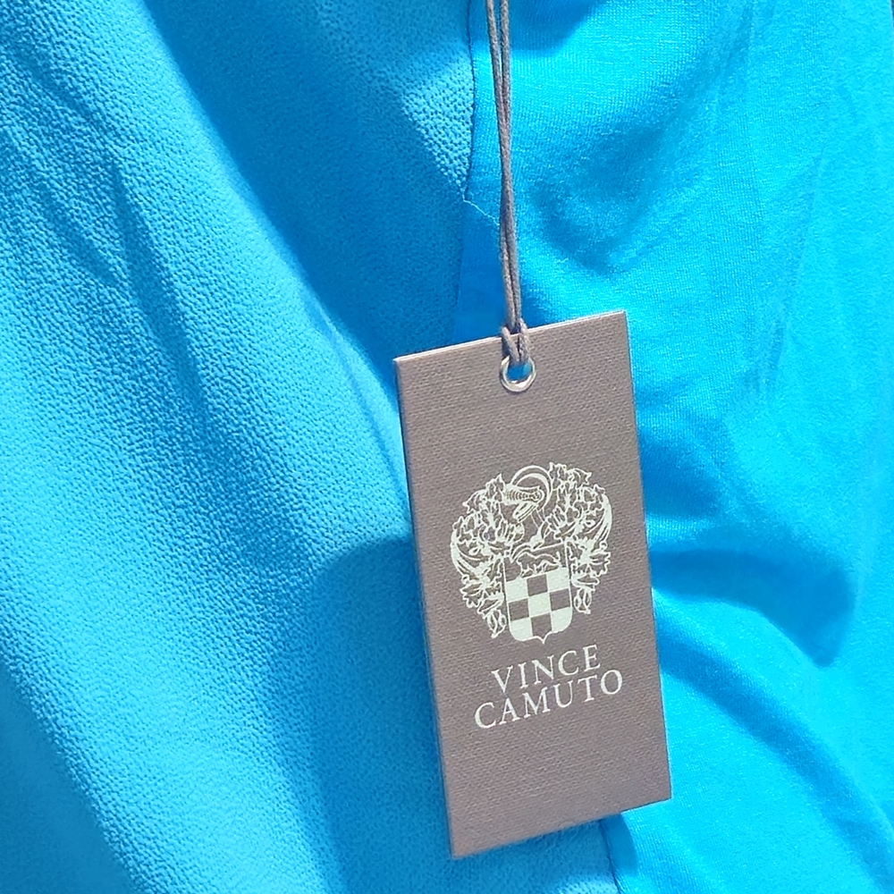 Vince Camuto Turquoise Sleeveless V-Neck Top image 3